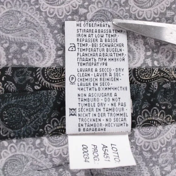 Tintoria Mattei NWT Dress / Sport Shirt Size 15.75 40 Black Paisley 100% Cotton